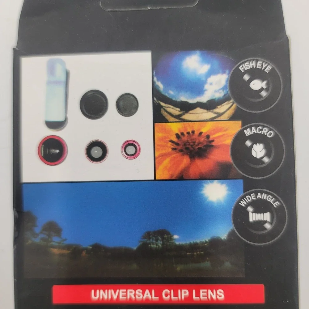 Universal 3-in-1 Clip Lens Kit Fisheye Wide Angle Macro for iPhone Samsung iPad